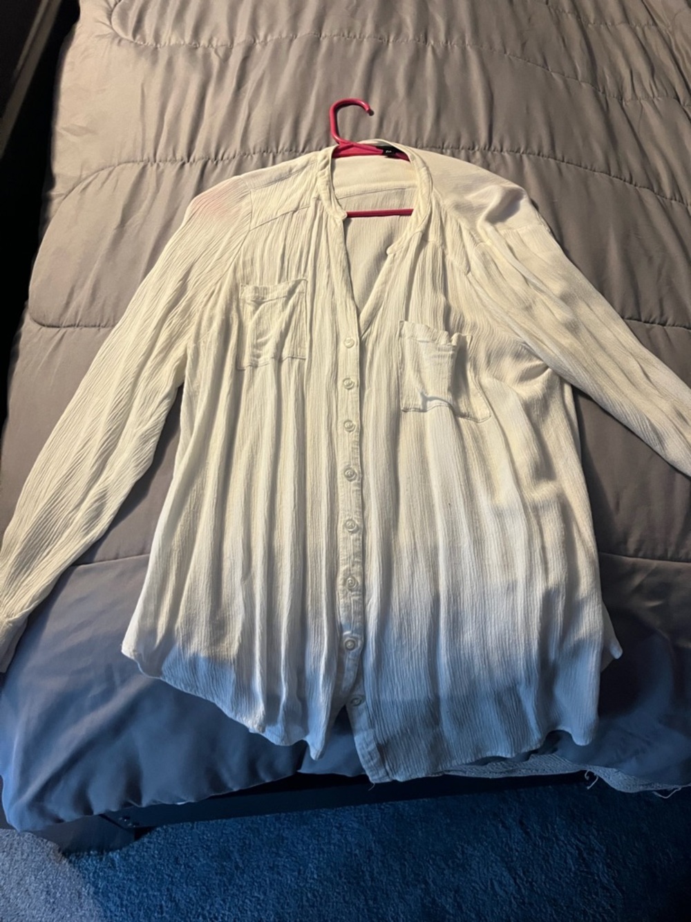 torrid White Button-Front Textured Blouse